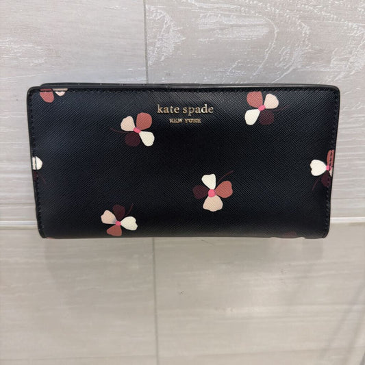 Kate Spade Black Cameron Ditsy Buds Bifold Wallet