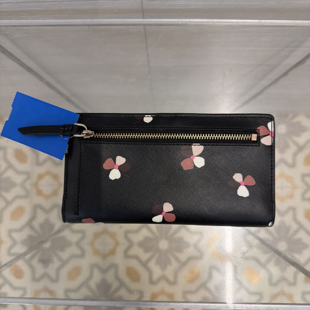 Kate Spade Black Cameron Ditsy Buds Bifold Wallet