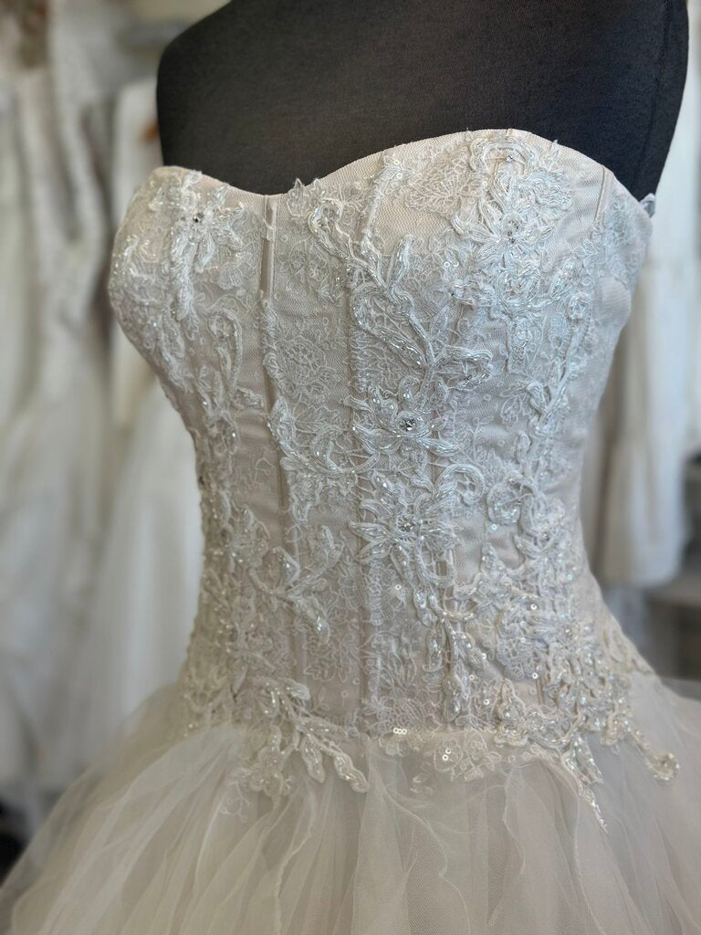 Oleg Cassini Strapless Corset Style Ballgown 12