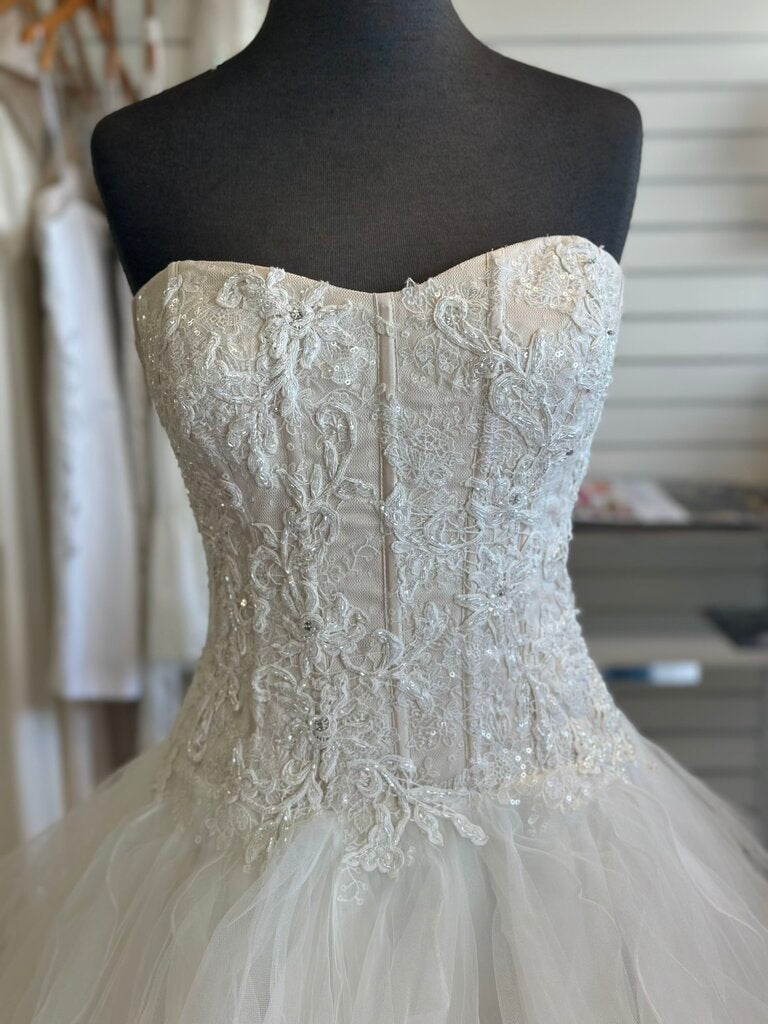 Oleg Cassini Strapless Corset Style Ballgown 12