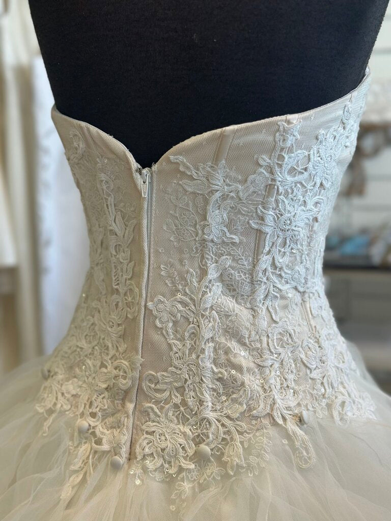 Oleg Cassini Strapless Corset Style Ballgown 12