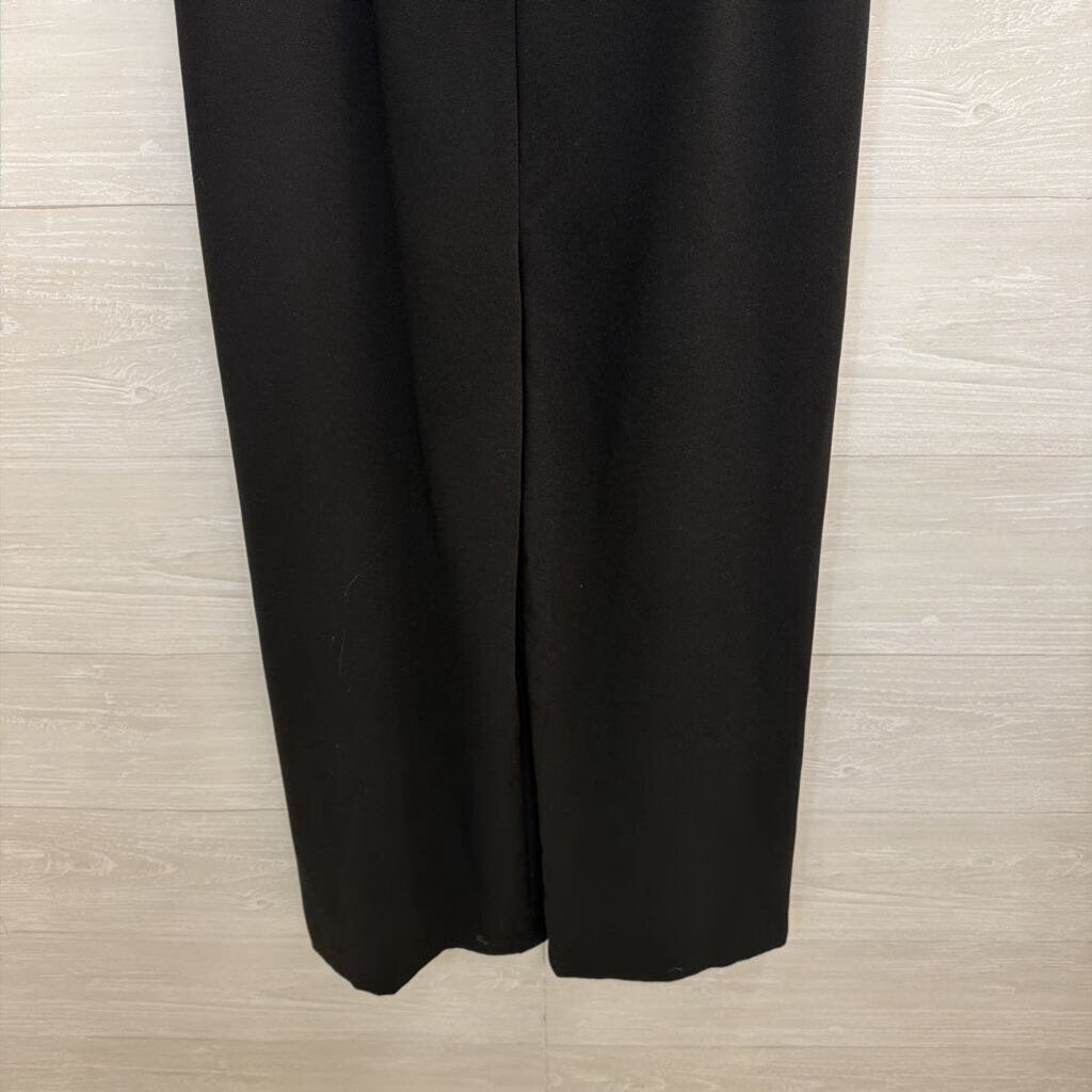 HD Paris Black Cross Back Button Front Sleeveless Jumpsuit 2