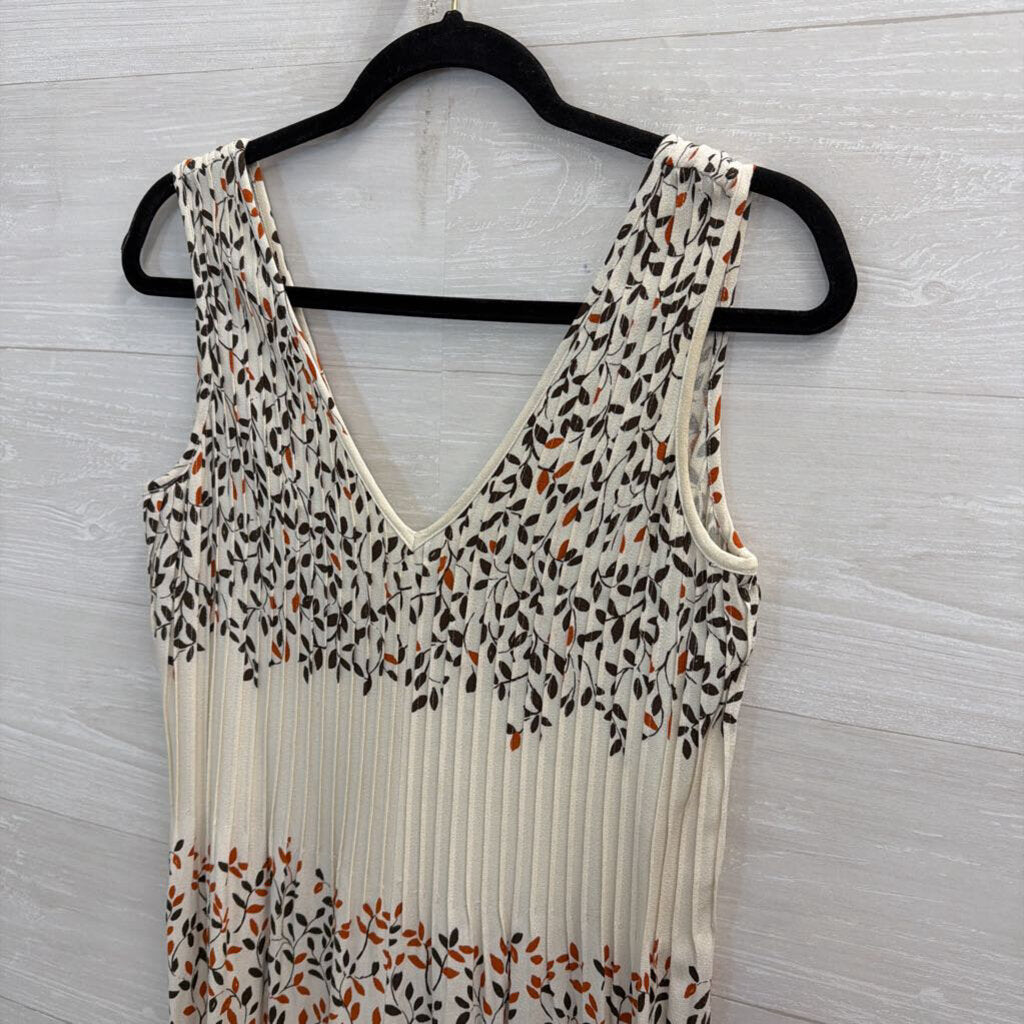 Elevenses White/ Brown/ Orange Print Sleeveless Jumpsuit Extra Small