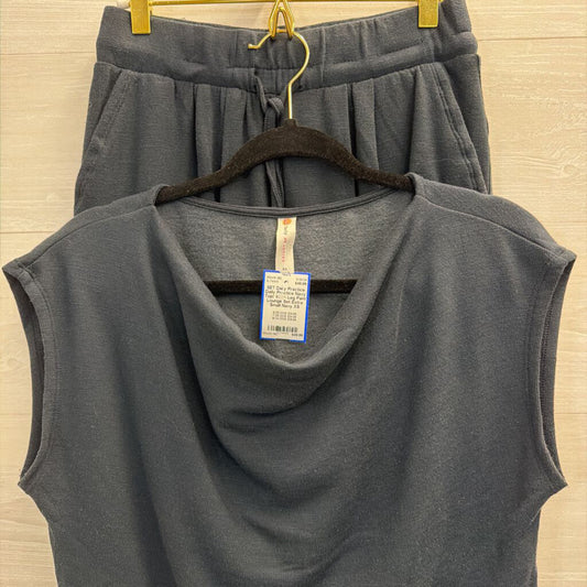 Daily Practice Navy Top/ Wide Leg Pant Lounge Set Extra Small