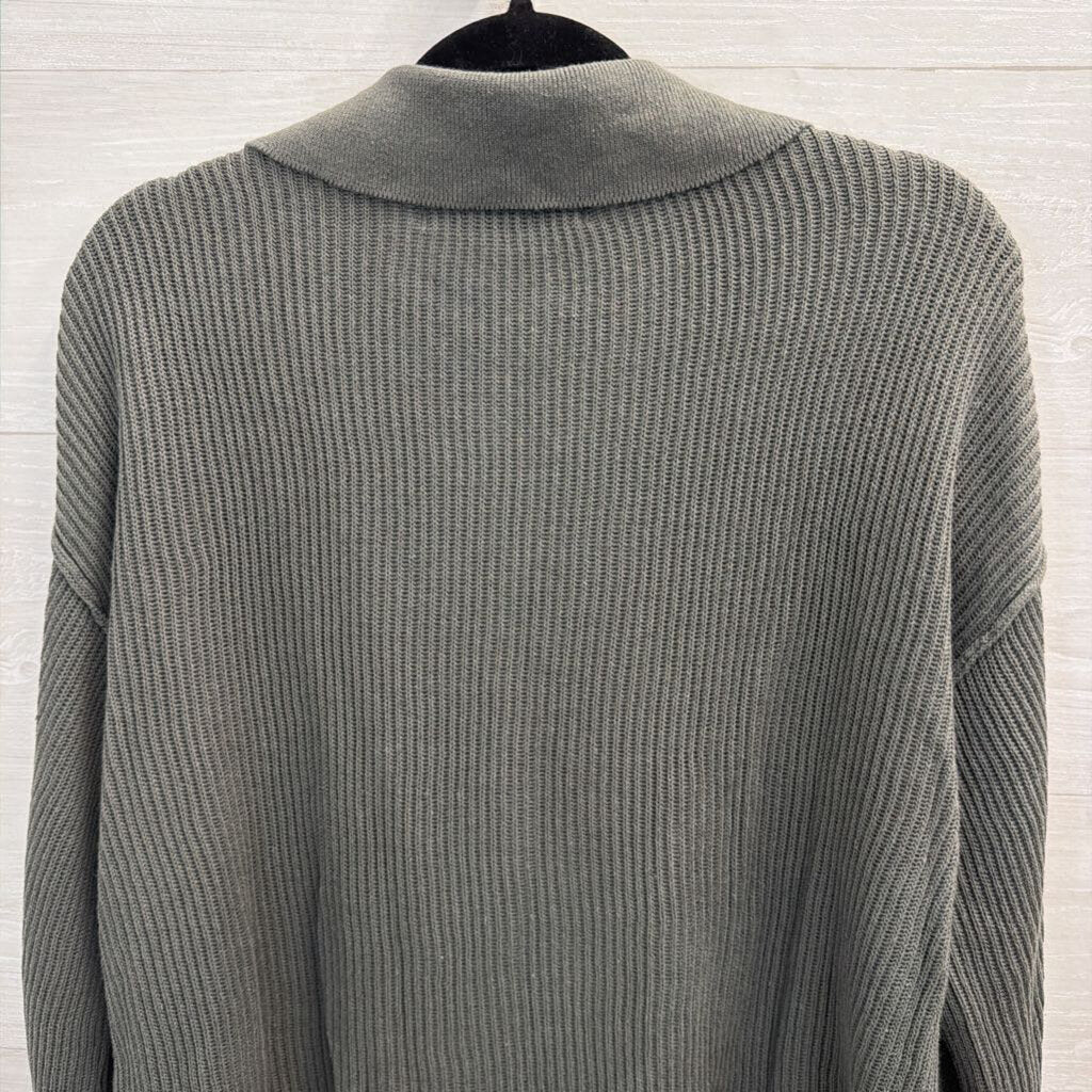 FP Beach Green Knit Long Sleeve Henley Top/ Wide Leg Pants Lounge Set Extra Small