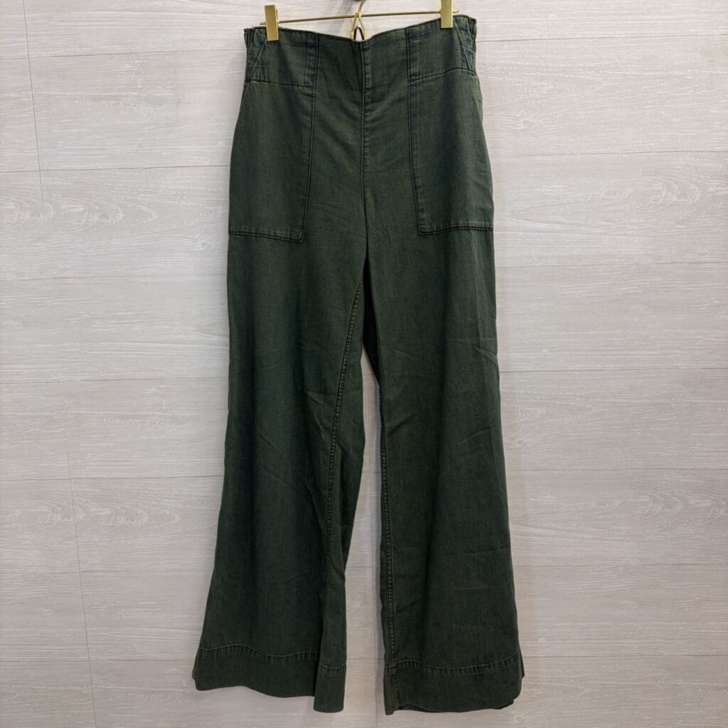 We The Free Green High Waisted Wide Leg Pants Small