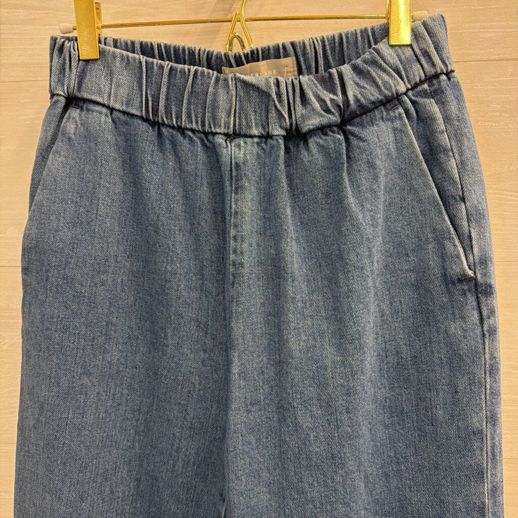 Everlane Blue Chambray Wide Leg Pull On Pants 2