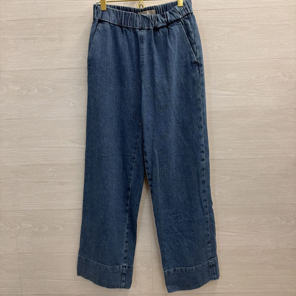 Everlane Blue Chambray Wide Leg Pull On Pants 2
