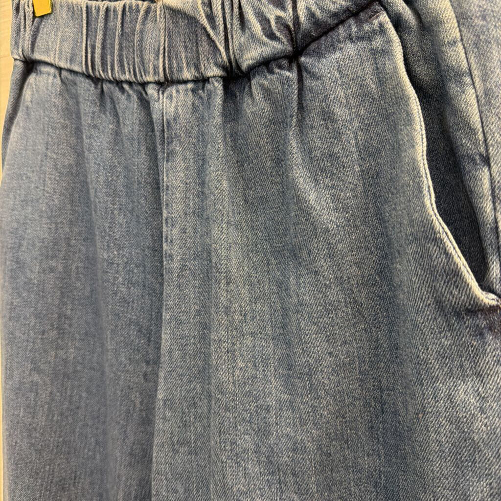 Everlane Blue Chambray Wide Leg Pull On Pants 2