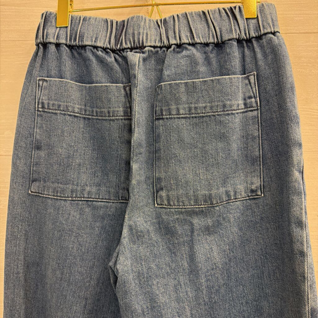 Everlane Blue Chambray Wide Leg Pull On Pants 2