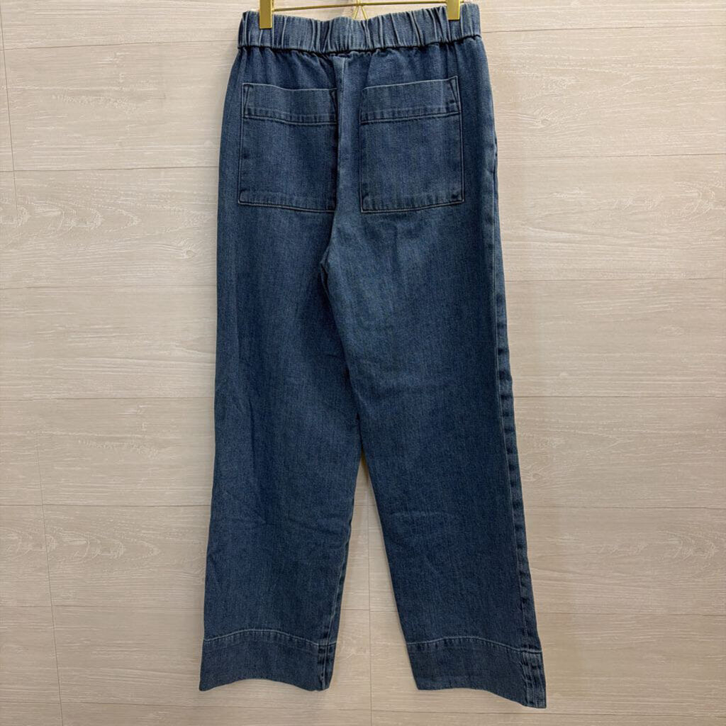 Everlane Blue Chambray Wide Leg Pull On Pants 2