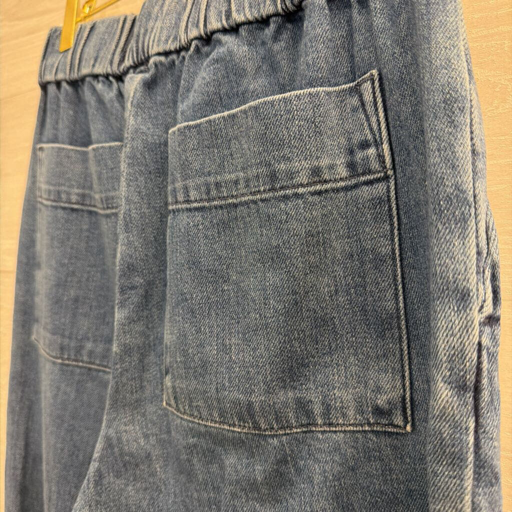 Everlane Blue Chambray Wide Leg Pull On Pants 2