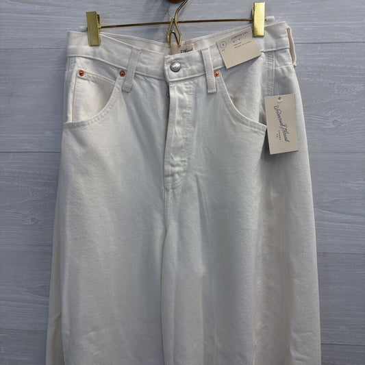 Cream Denim High Rise Curved Leg Jeans 2