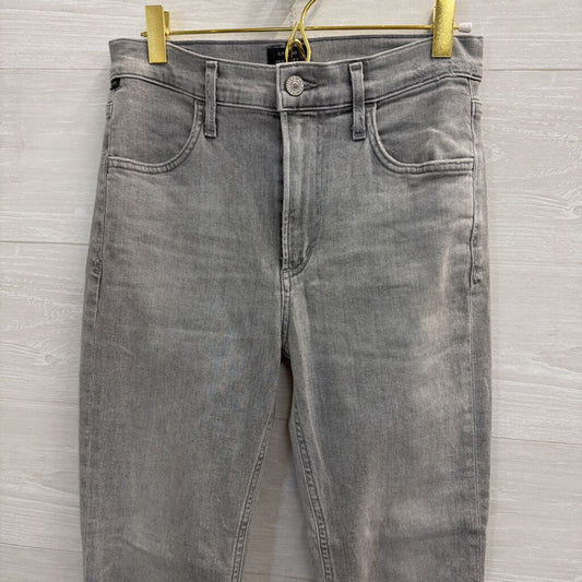 Citizens of Humanity Grey Denim Drew Fray High Rise Crop Flare Jeans 27