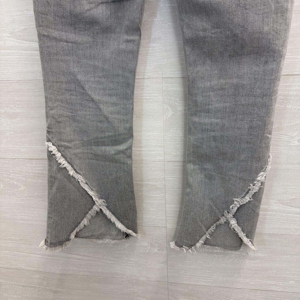 Citizens of Humanity Grey Denim Drew Fray High Rise Crop Flare Jeans 27