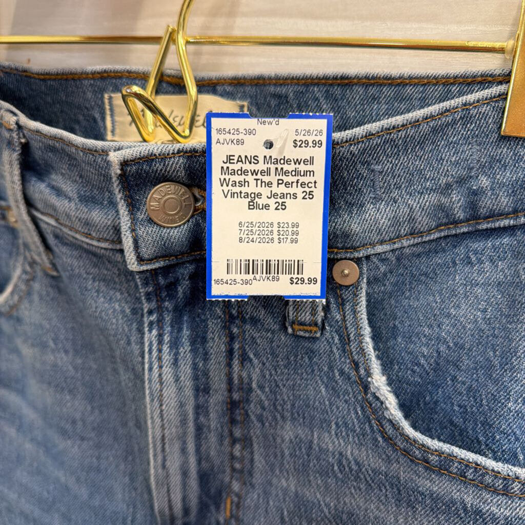 Madewell Medium Wash The Perfect Vintage Jeans 25