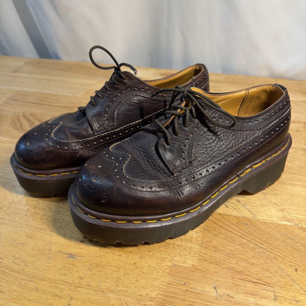 Dr. Martens Brown Leather 3989 Wingtip Brogue Oxford Shoes 9
