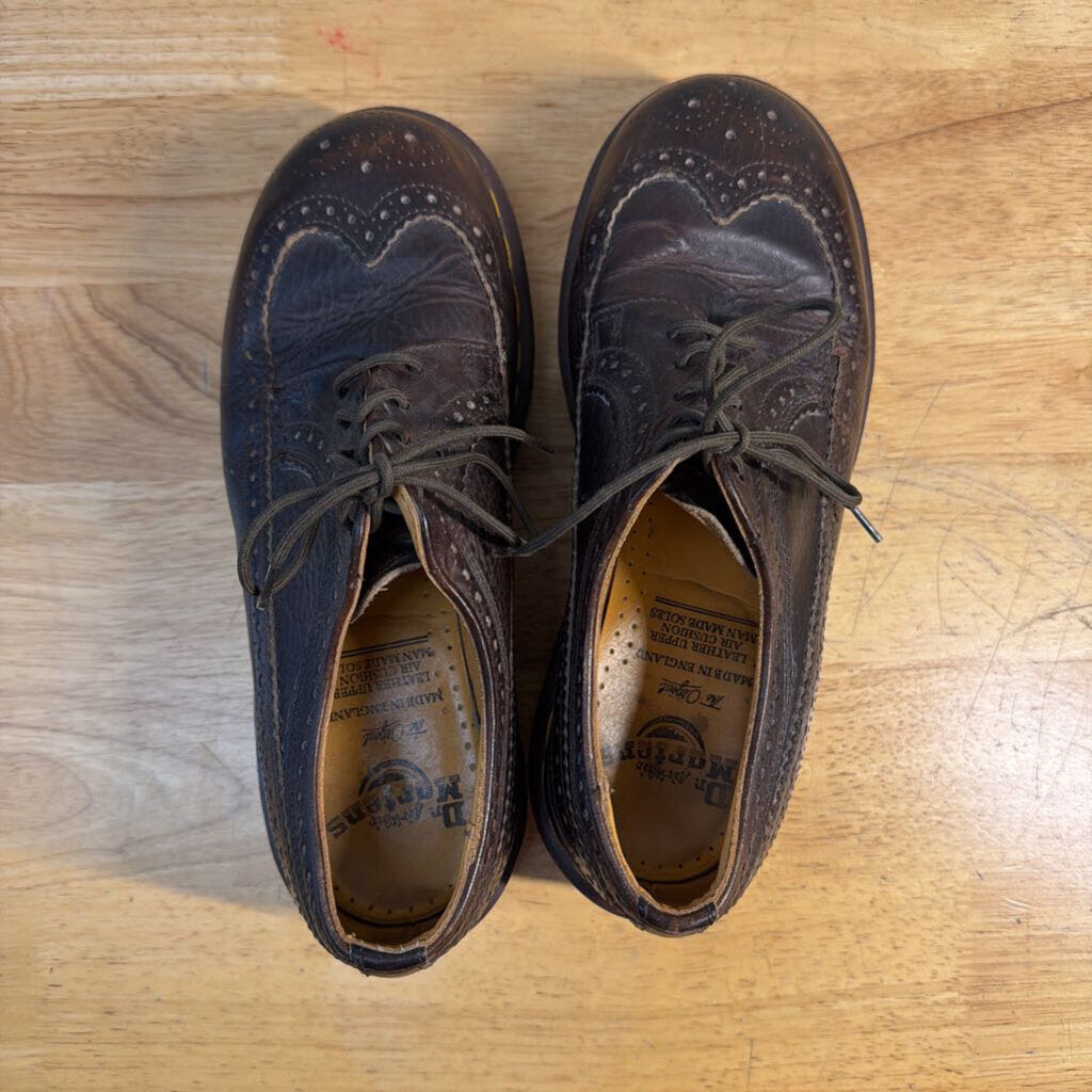 Dr. Martens Brown Leather 3989 Wingtip Brogue Oxford Shoes 9