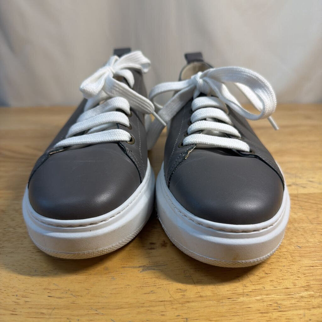 Manebi Grey Leather Platform Sneakers 40