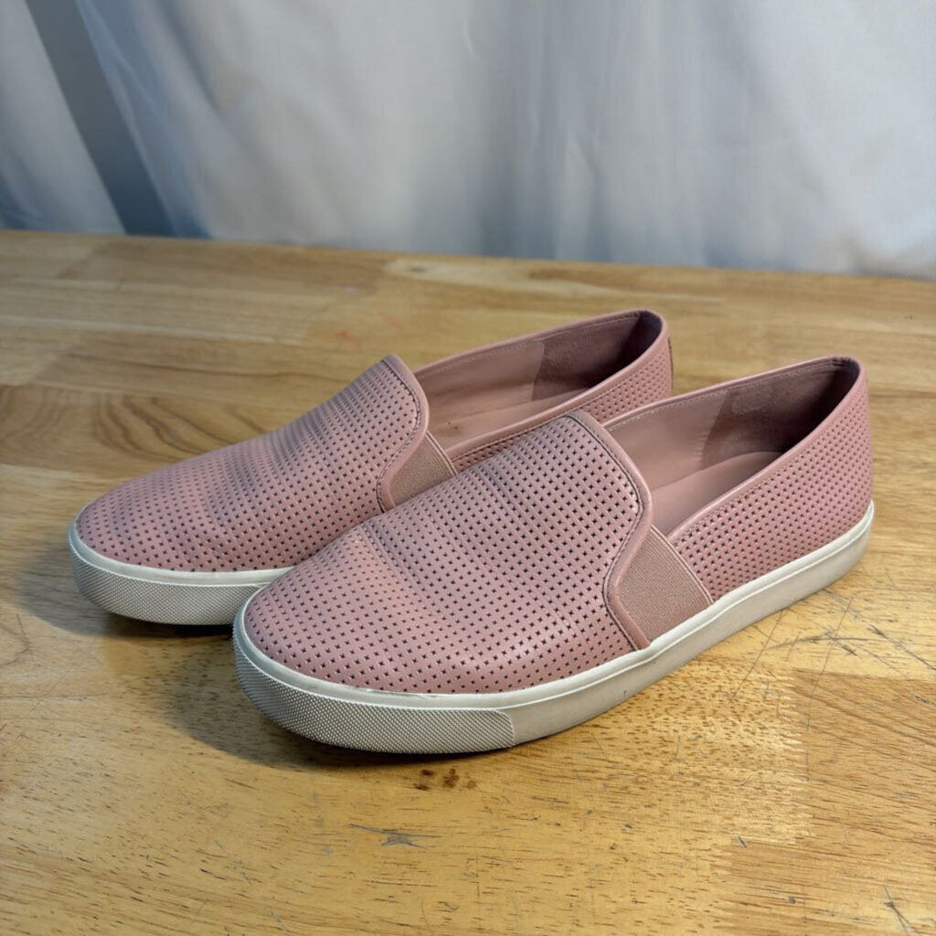 Vince Pink Blair Perforated Leather Slip On Sneakers 8.5