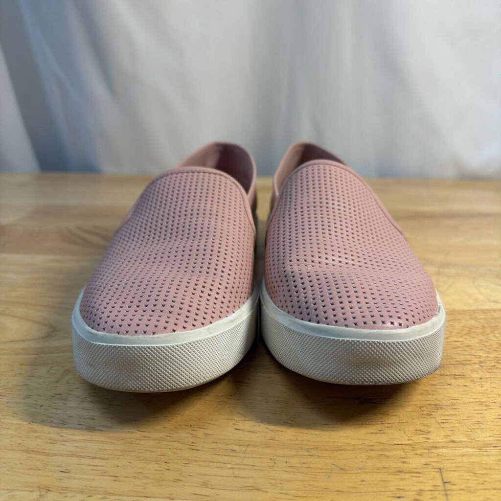 Vince Pink Blair Perforated Leather Slip On Sneakers 8.5