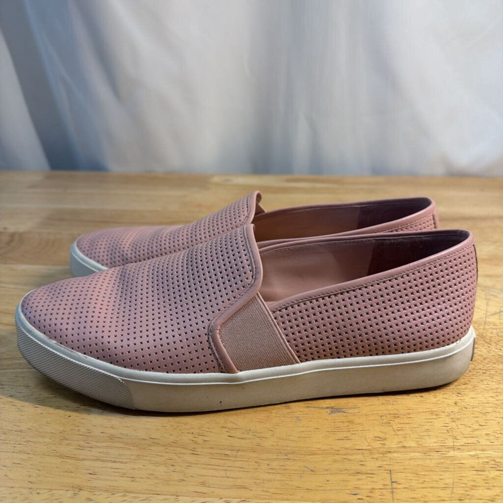 Vince Pink Blair Perforated Leather Slip On Sneakers 8.5