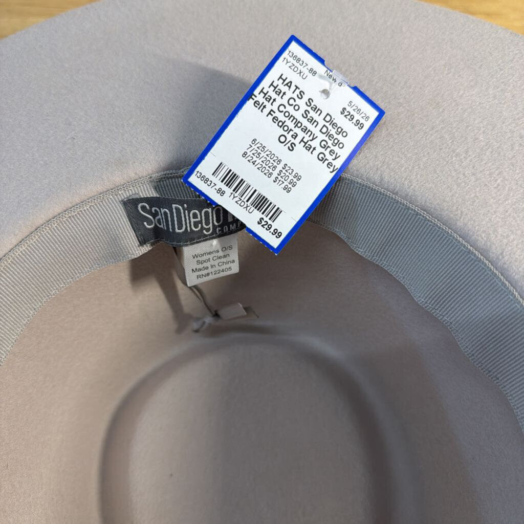 San Diego Hat Company Grey Felt Fedora Hat