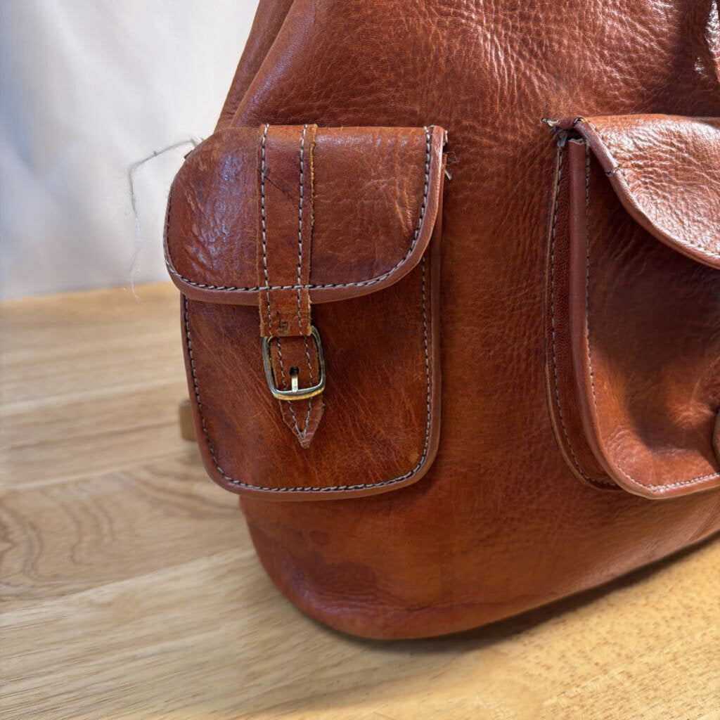 Vintage Brown Leather Backpack