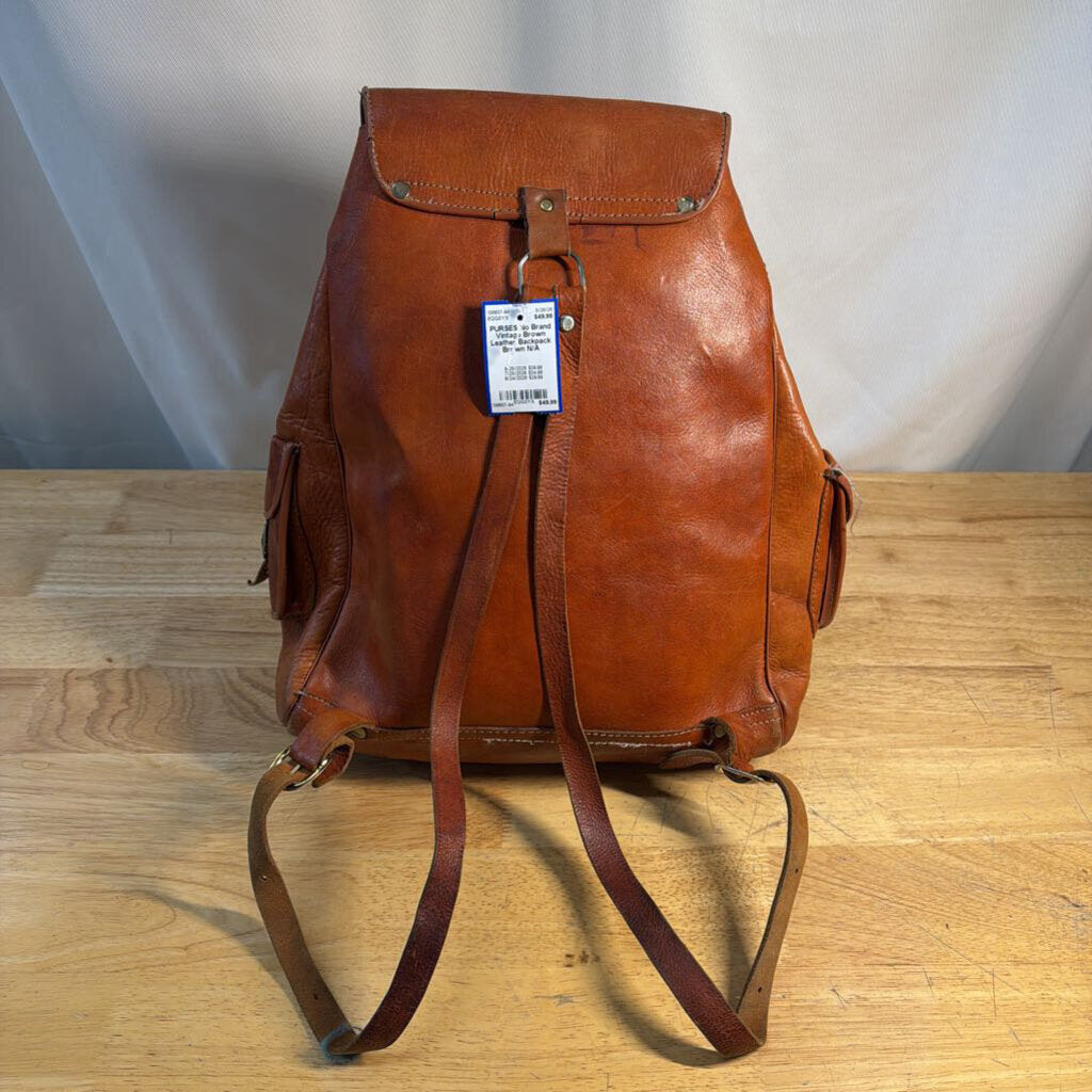Vintage Brown Leather Backpack