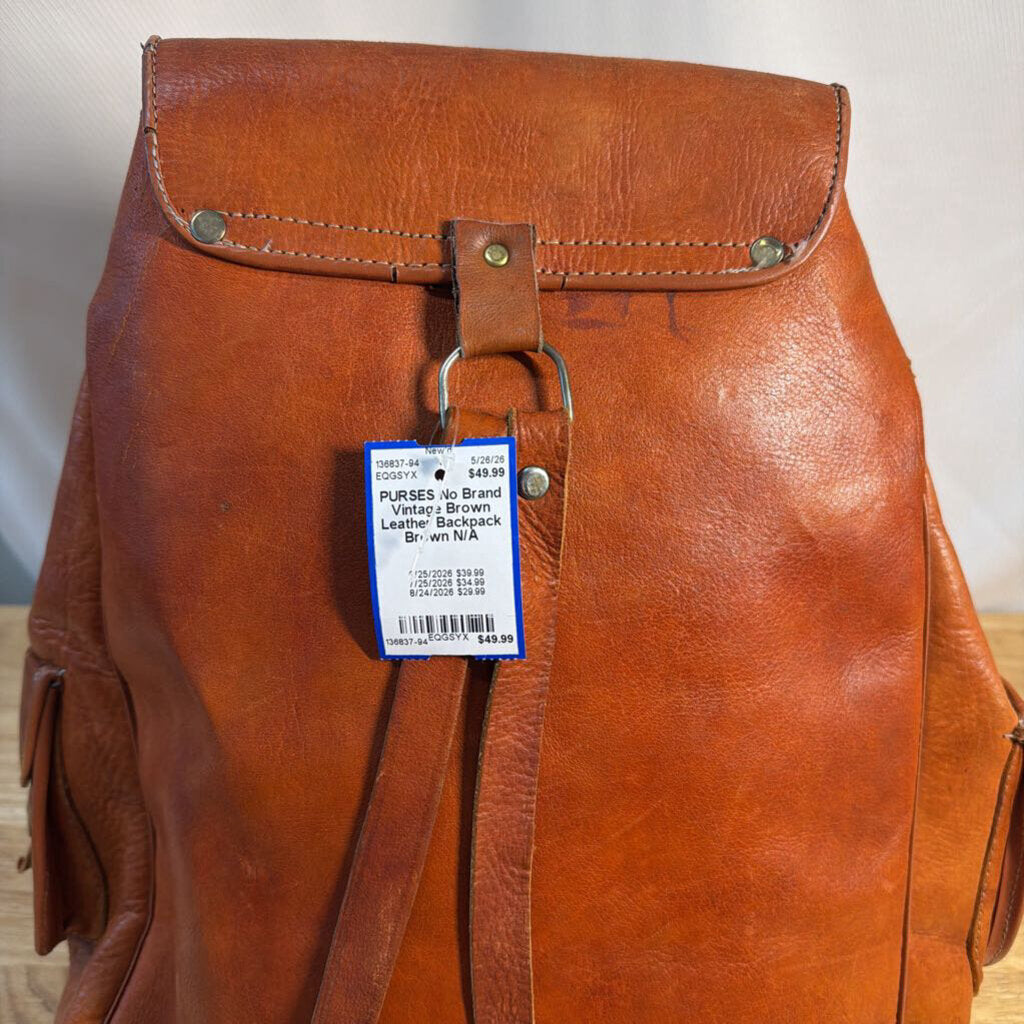 Vintage Brown Leather Backpack