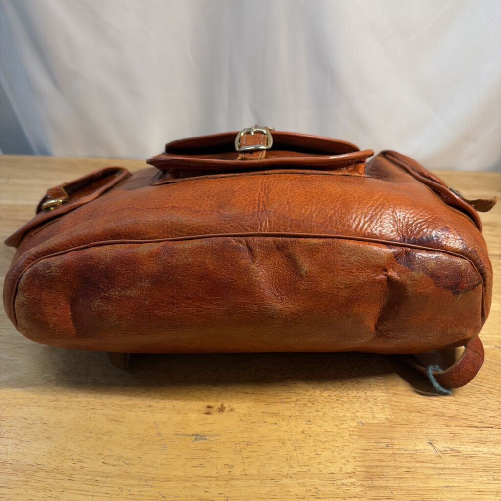 Vintage Brown Leather Backpack