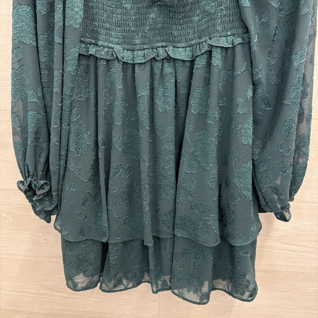 Altar'd State Teal Lace Long Sleeve Dress Medium