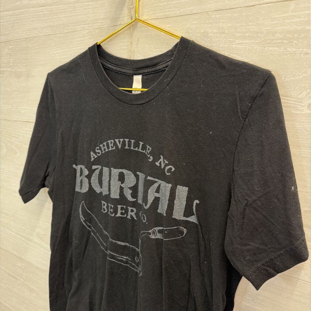 Canvas Black Burial Beer Co Short Sleeve Graphic Tee Medium