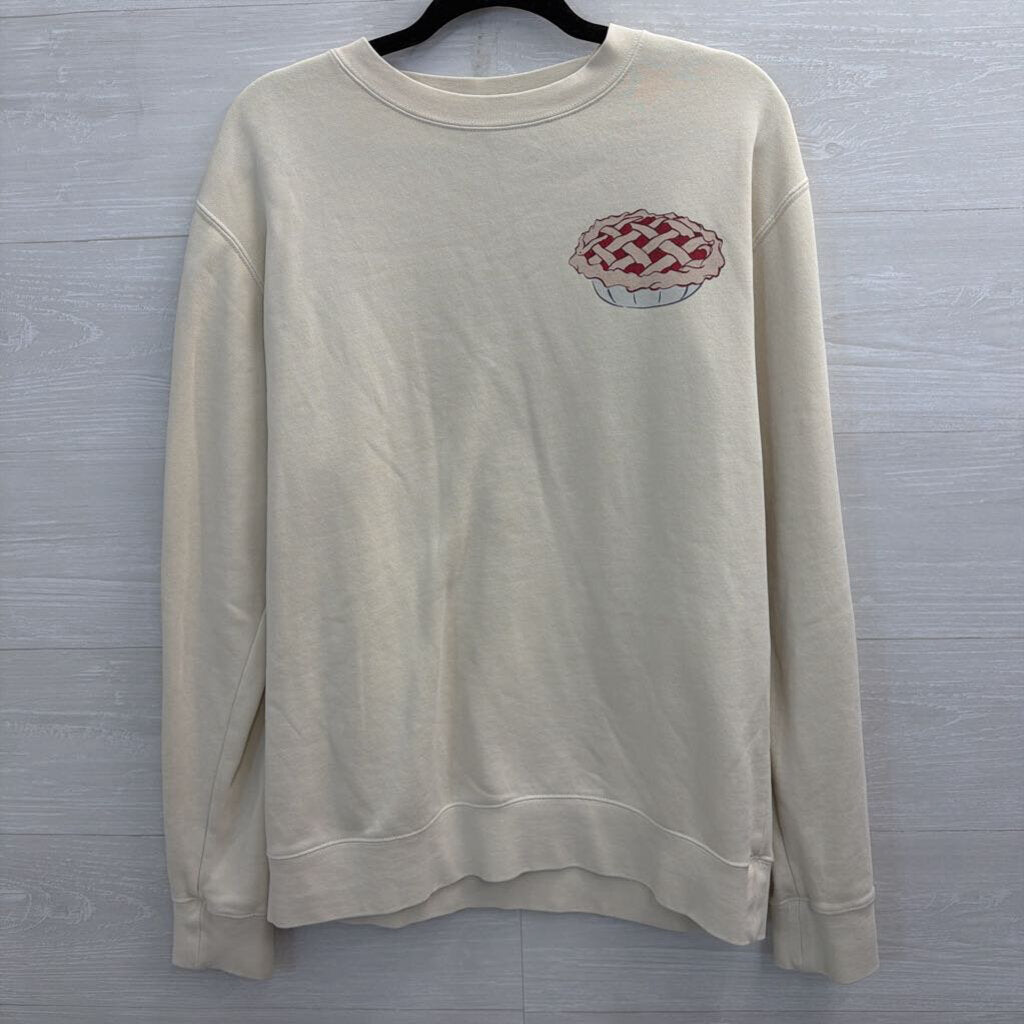 Living Fully Co Cream Sweet As Cherry Pie Crewneck Sweatshirt Medium