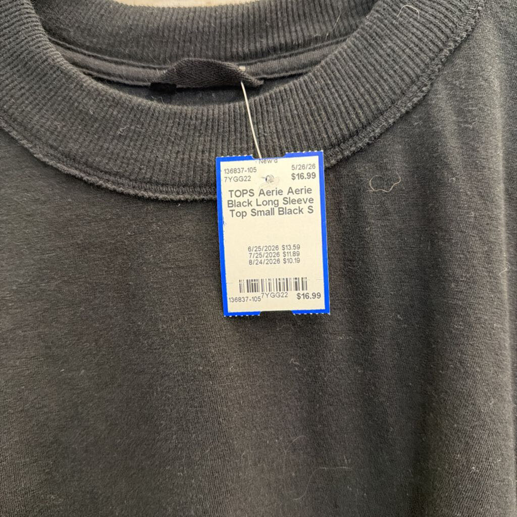 Aerie Black Long Sleeve Top Small