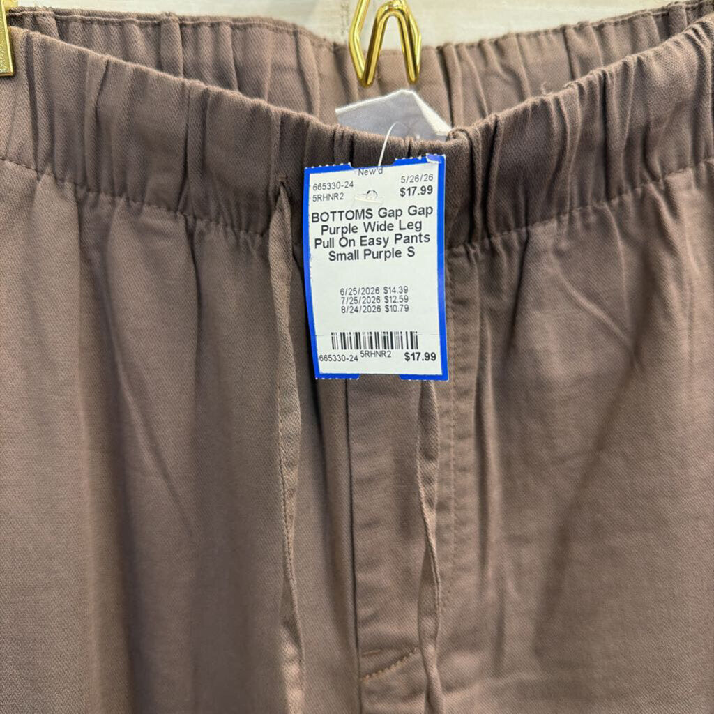 Gap Purple Wide Leg Pull On Easy Pants Small