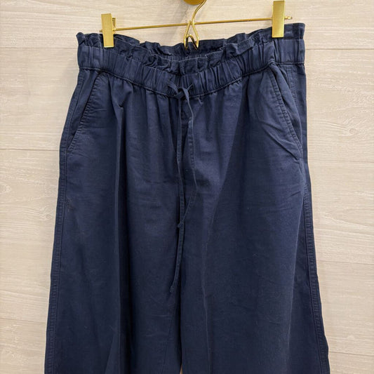 Loft Navy Blue Wide Leg Pull On Pants Small Petite
