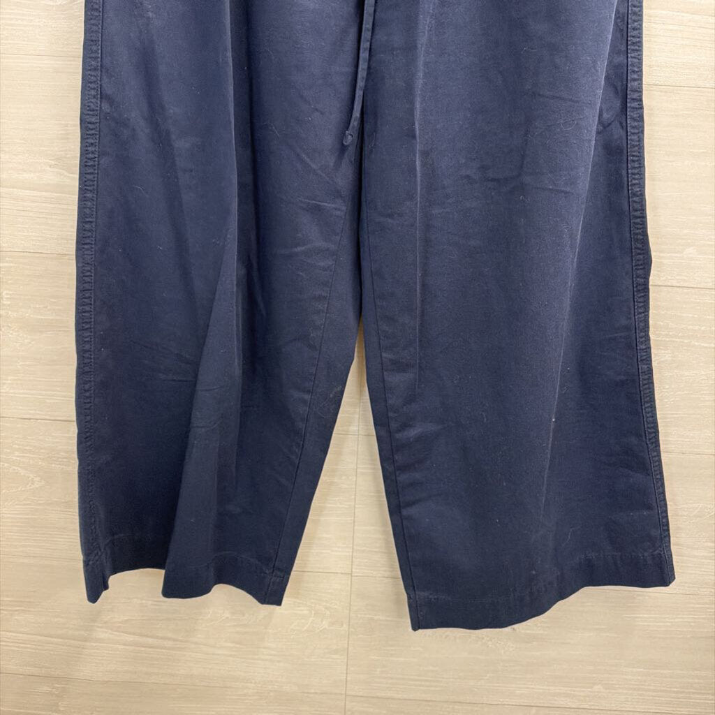Loft Navy Blue Wide Leg Pull On Pants Small Petite