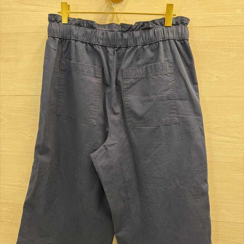 Loft Navy Blue Wide Leg Pull On Pants Small Petite