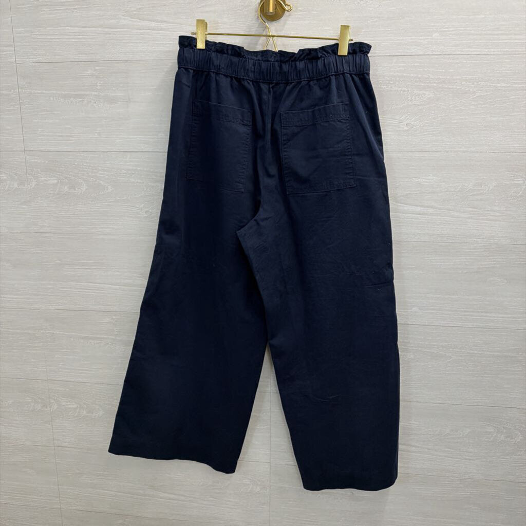 Loft Navy Blue Wide Leg Pull On Pants Small Petite