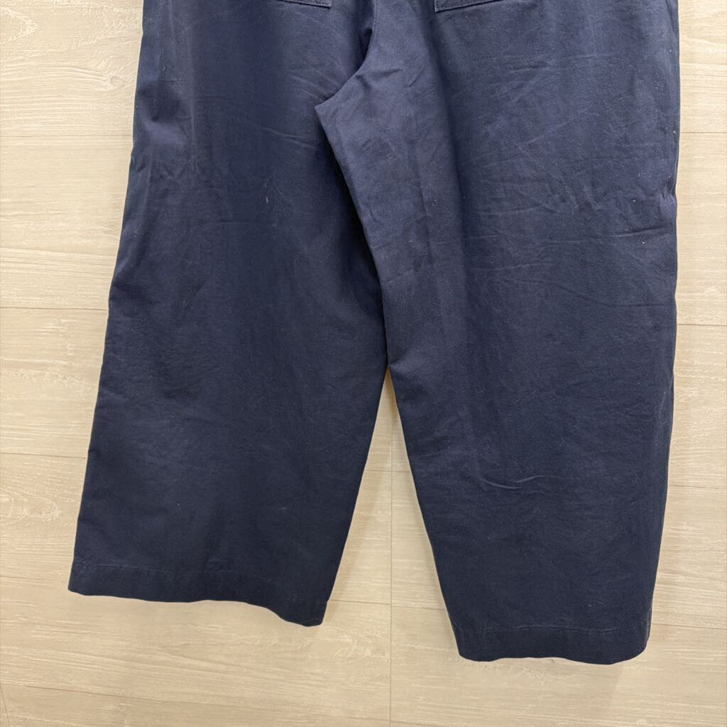 Loft Navy Blue Wide Leg Pull On Pants Small Petite