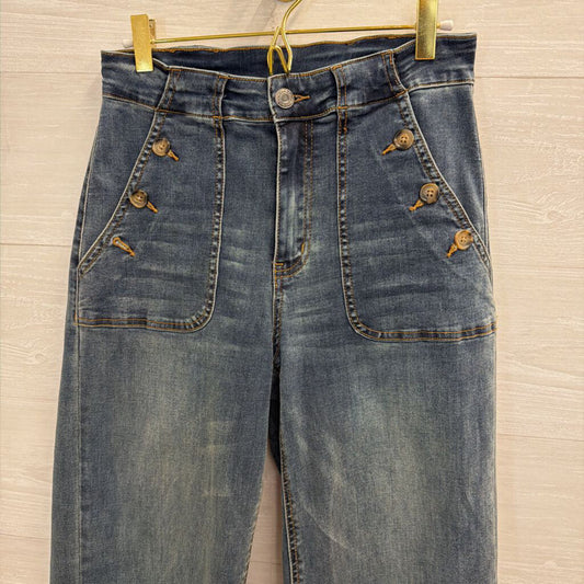 Grace and Lace Dark Wash Wide Leg Jeans 6