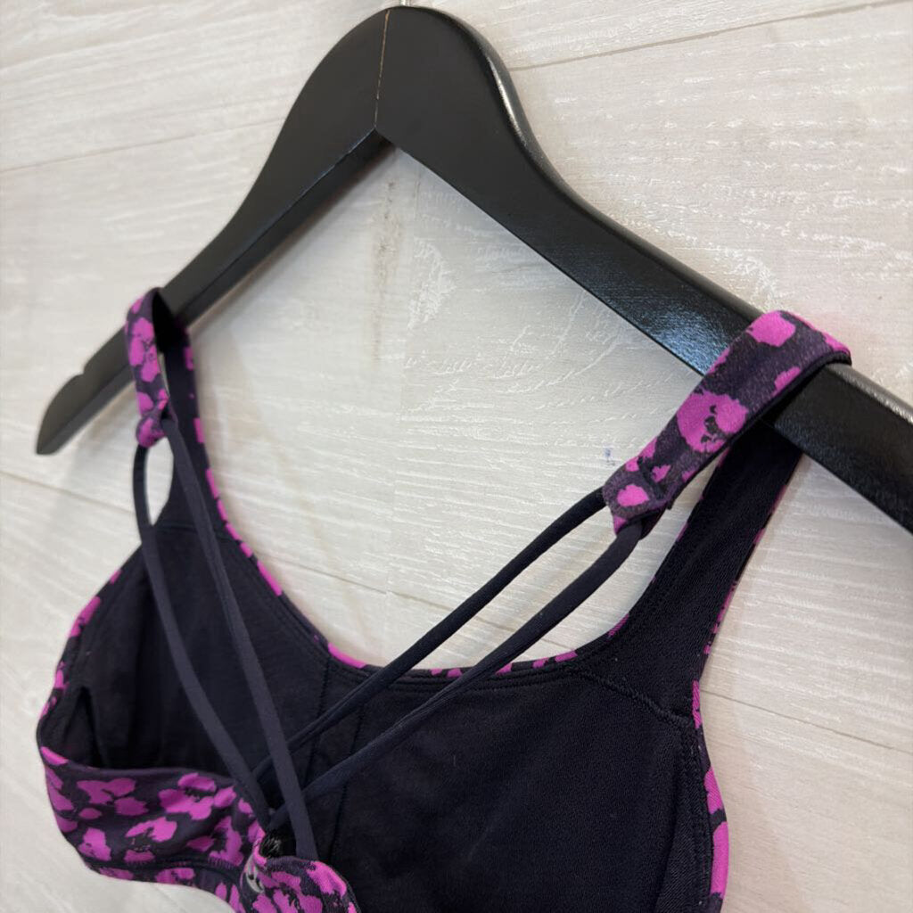 Lululemon Black/ Purple Print Sports Bra 4