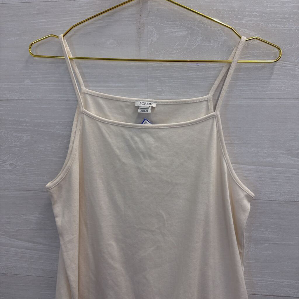 J Crew Beige Ruffle Hem Tank Top Medium