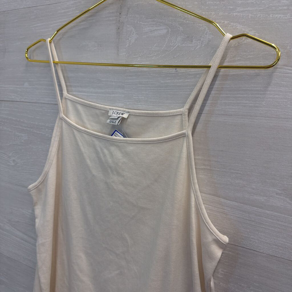 J Crew Beige Ruffle Hem Tank Top Medium