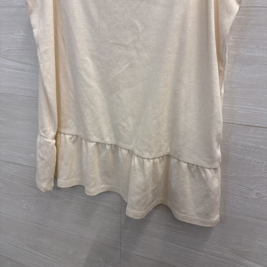 J Crew Beige Ruffle Hem Tank Top Medium