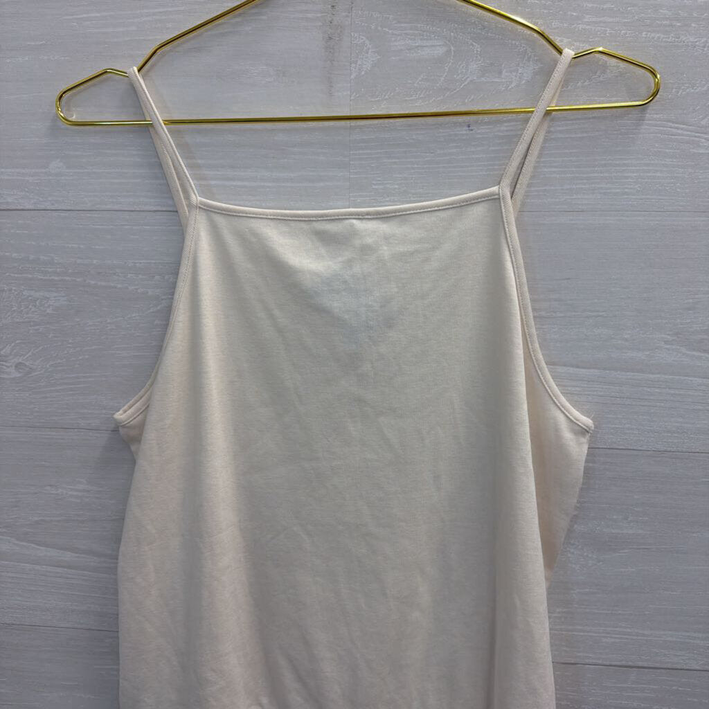 J Crew Beige Ruffle Hem Tank Top Medium