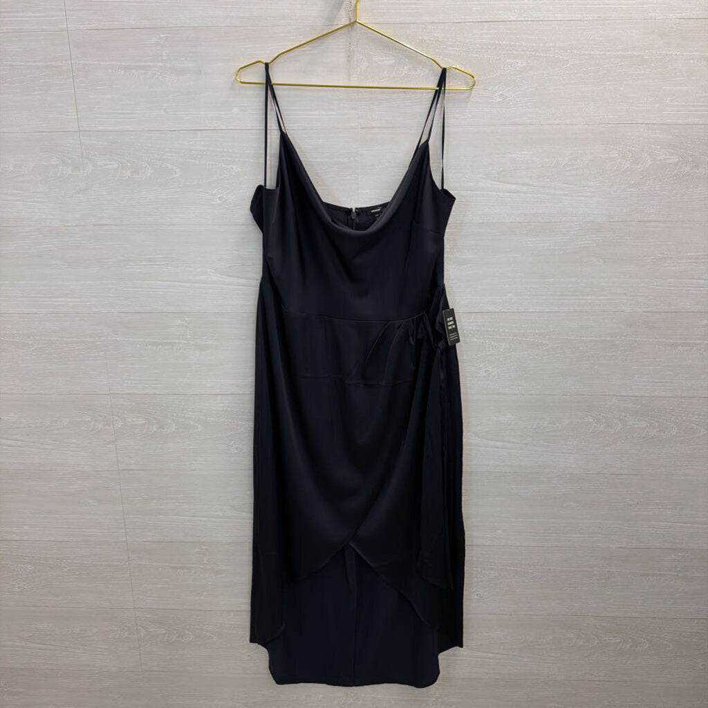 Express Navy Silky Tie Waist Dress Extra Large