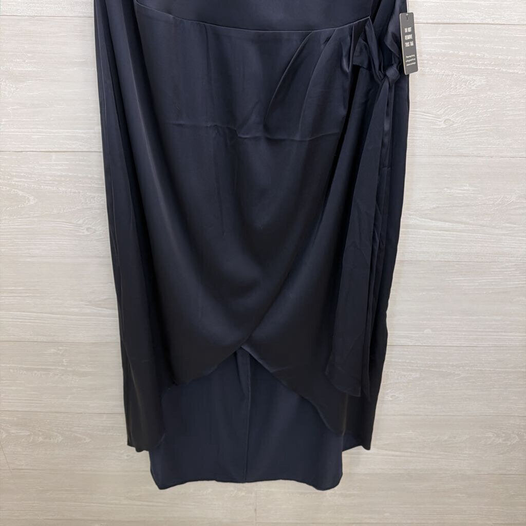 Express Navy Silky Tie Waist Dress Extra Large