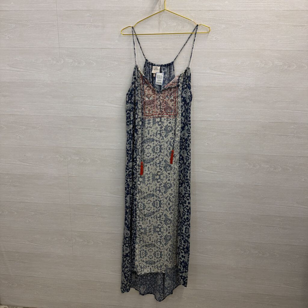 Knox Rose White/ Blue Print Maxi Dress Small